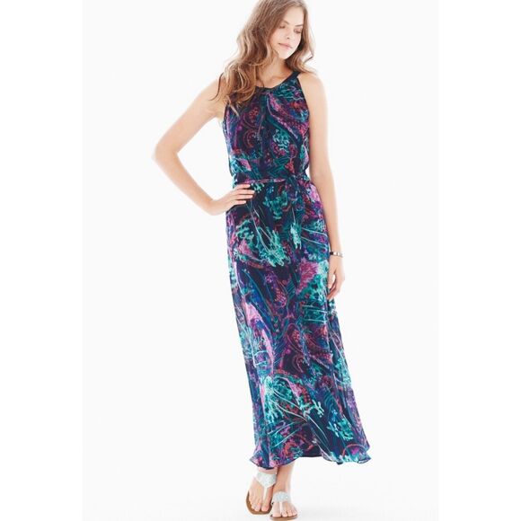 NWT Soma Women’s Plus Size Woven Halter Maxi Dress Sensational Navy Sz XXL - Picture 1 of 5